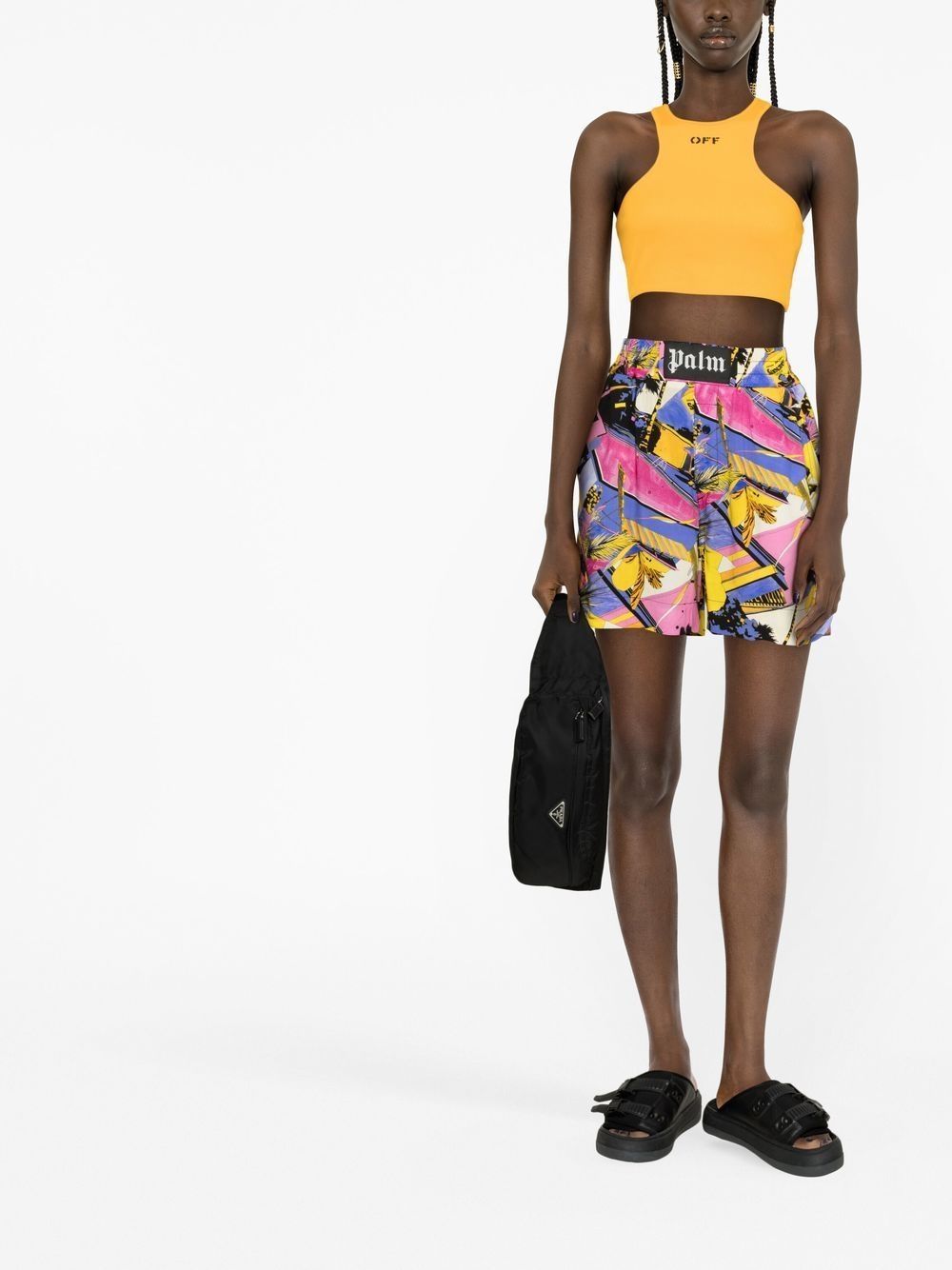 Shop Palm Angels Graphic-print Shorts In Multicolour