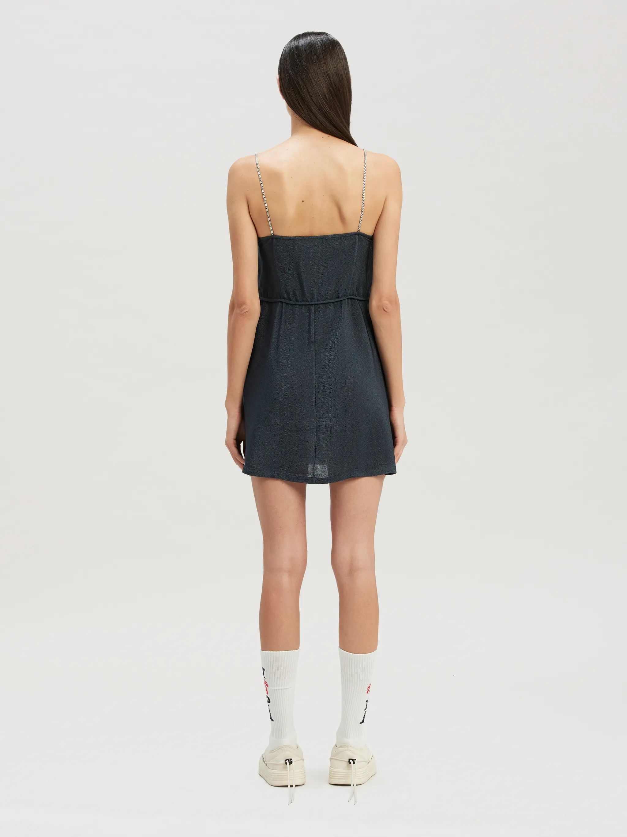 Chain Straps Slip Dress in black Palm Angels® Official