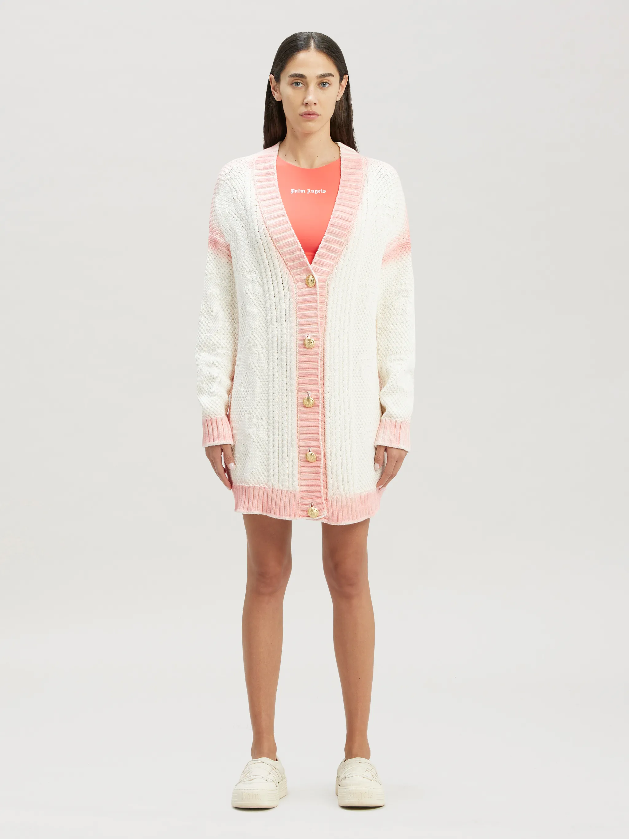 Sprayed Palm Fisherman Cardigan