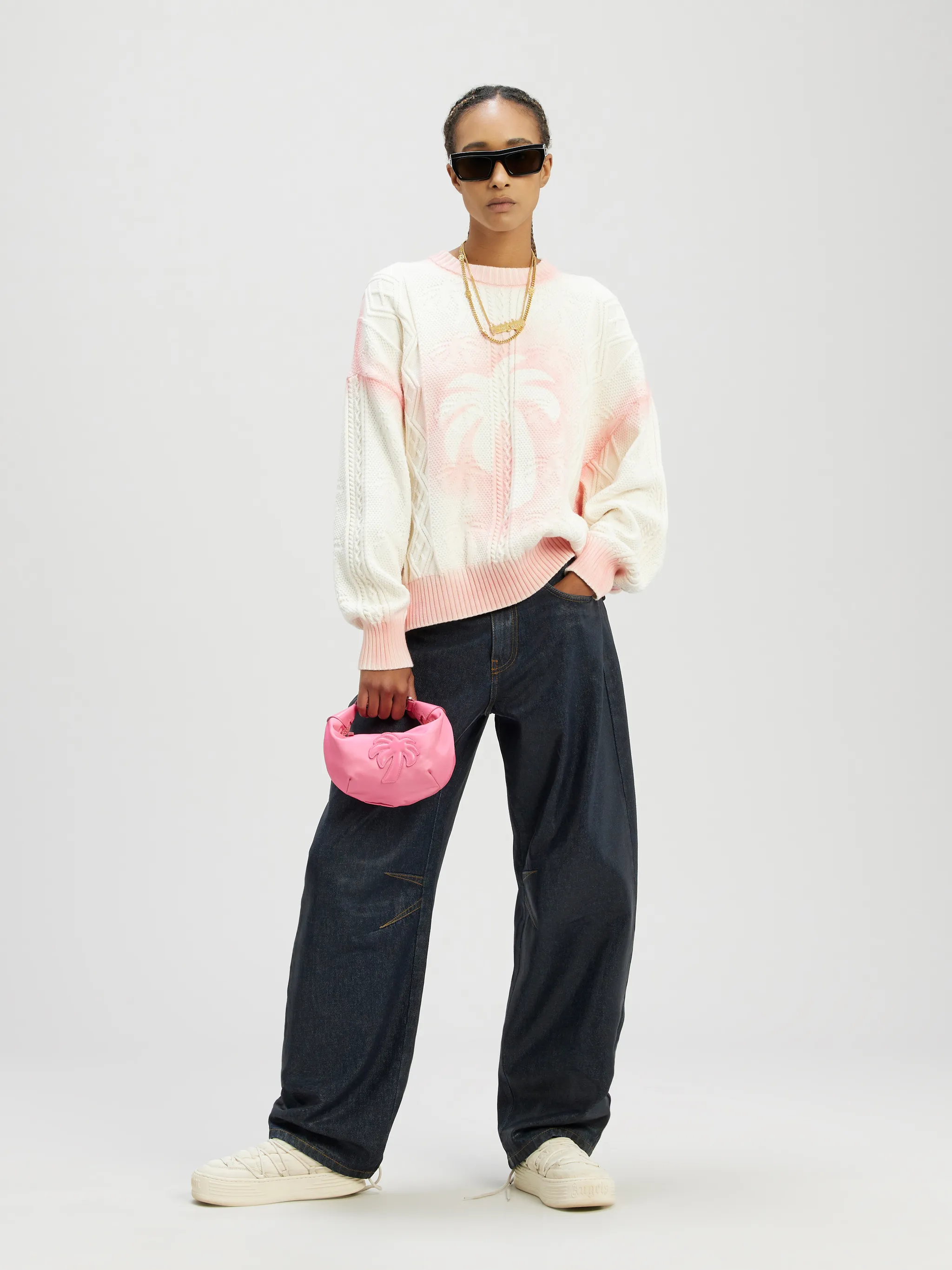 Sprayed Palm Fisherman Sweater