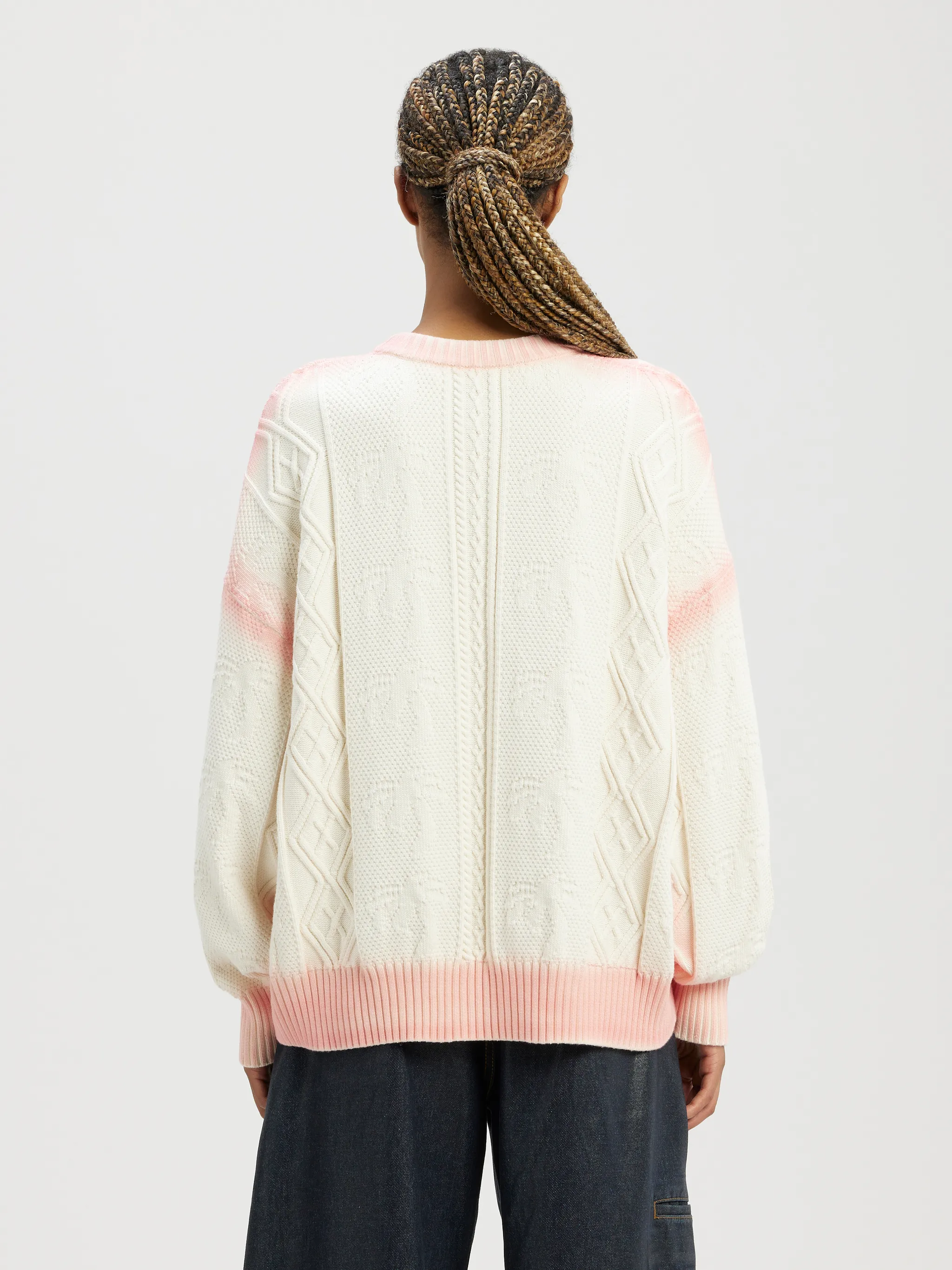 Sprayed Palm Fisherman Sweater