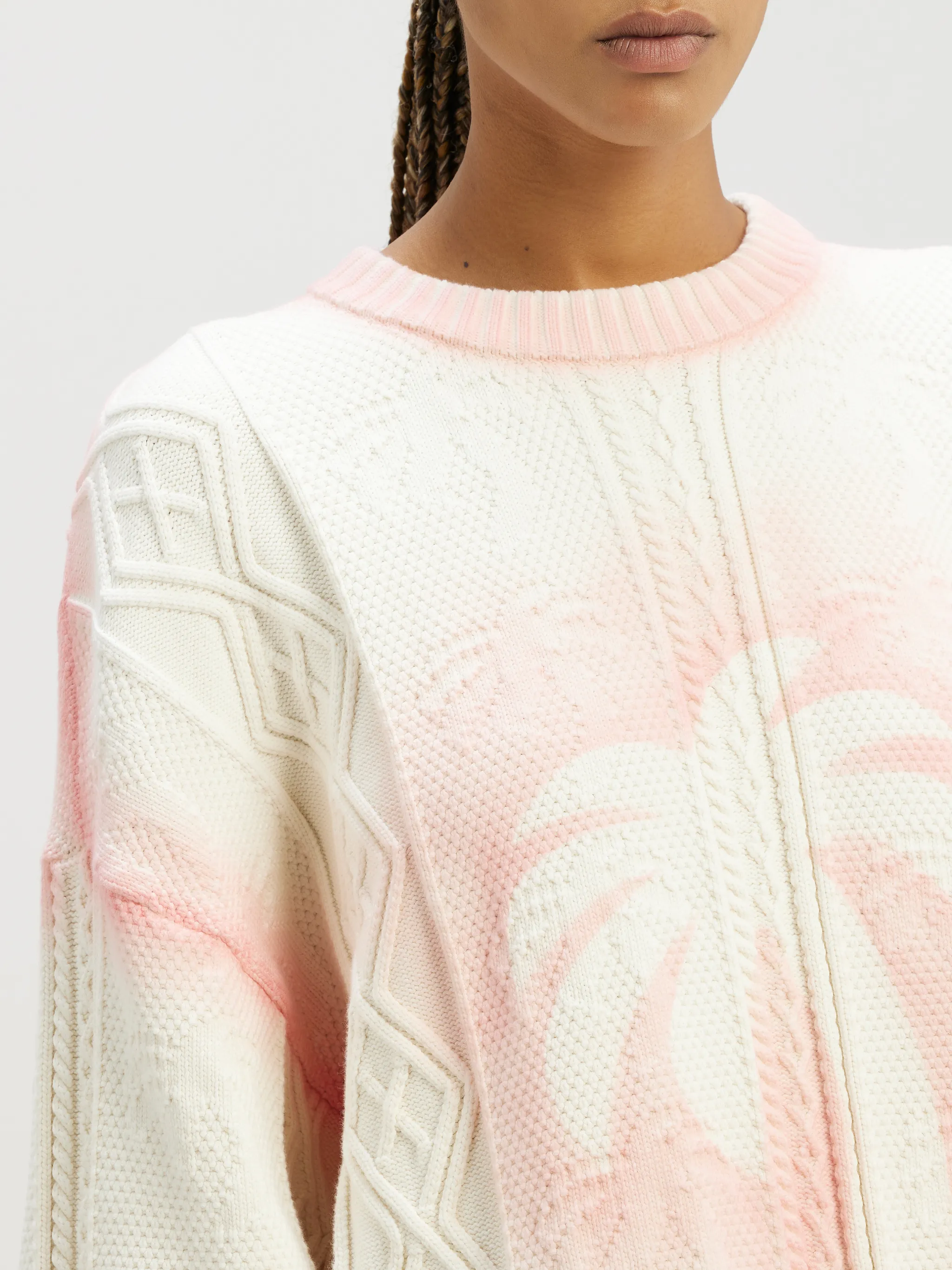 Sprayed Palm Fisherman Sweater