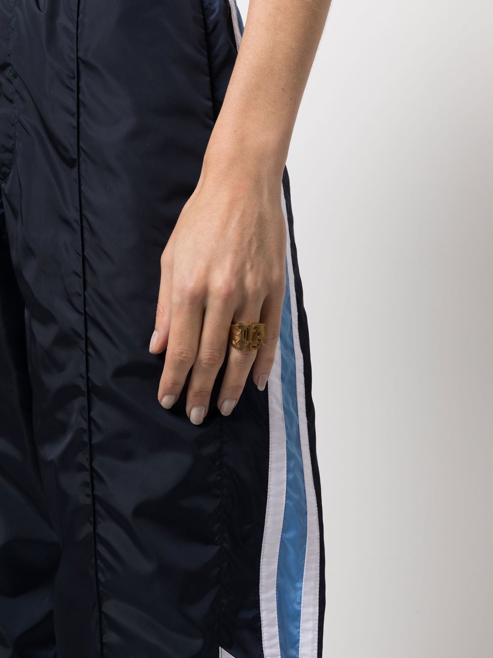 Shop Palm Angels Logo-lettering Ring In Gold