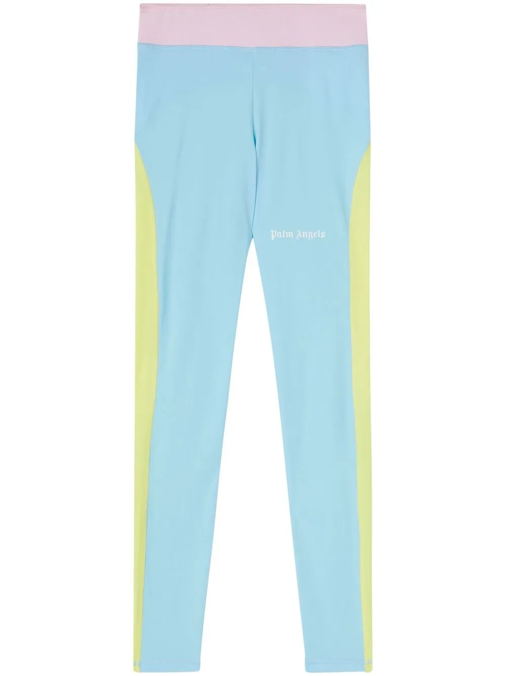 Shop Palm Angels Miami Colour-block Leggings In Blau