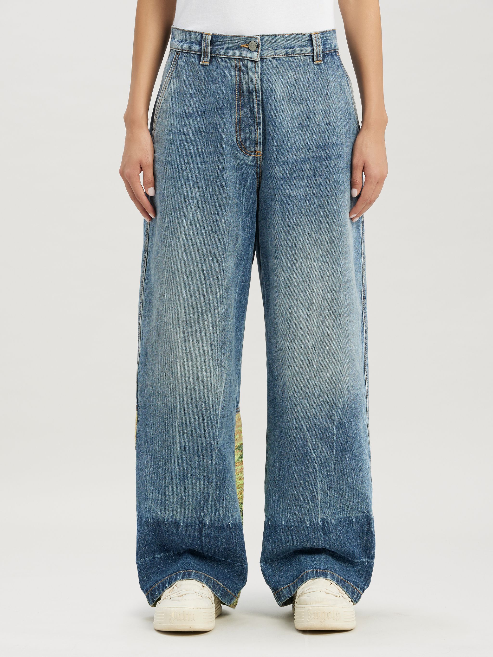 Palms Sunrise Baggy Denim Pants on Sale - Palm Angels® Official