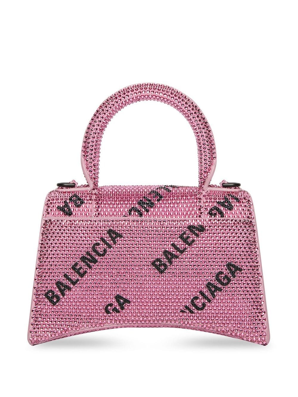Shop Balenciaga Hourglass Xs Studded Tote Bag In Rosa