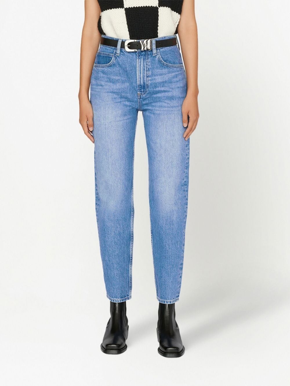 Shop Frame Faded Straight-leg Jeans In 蓝色