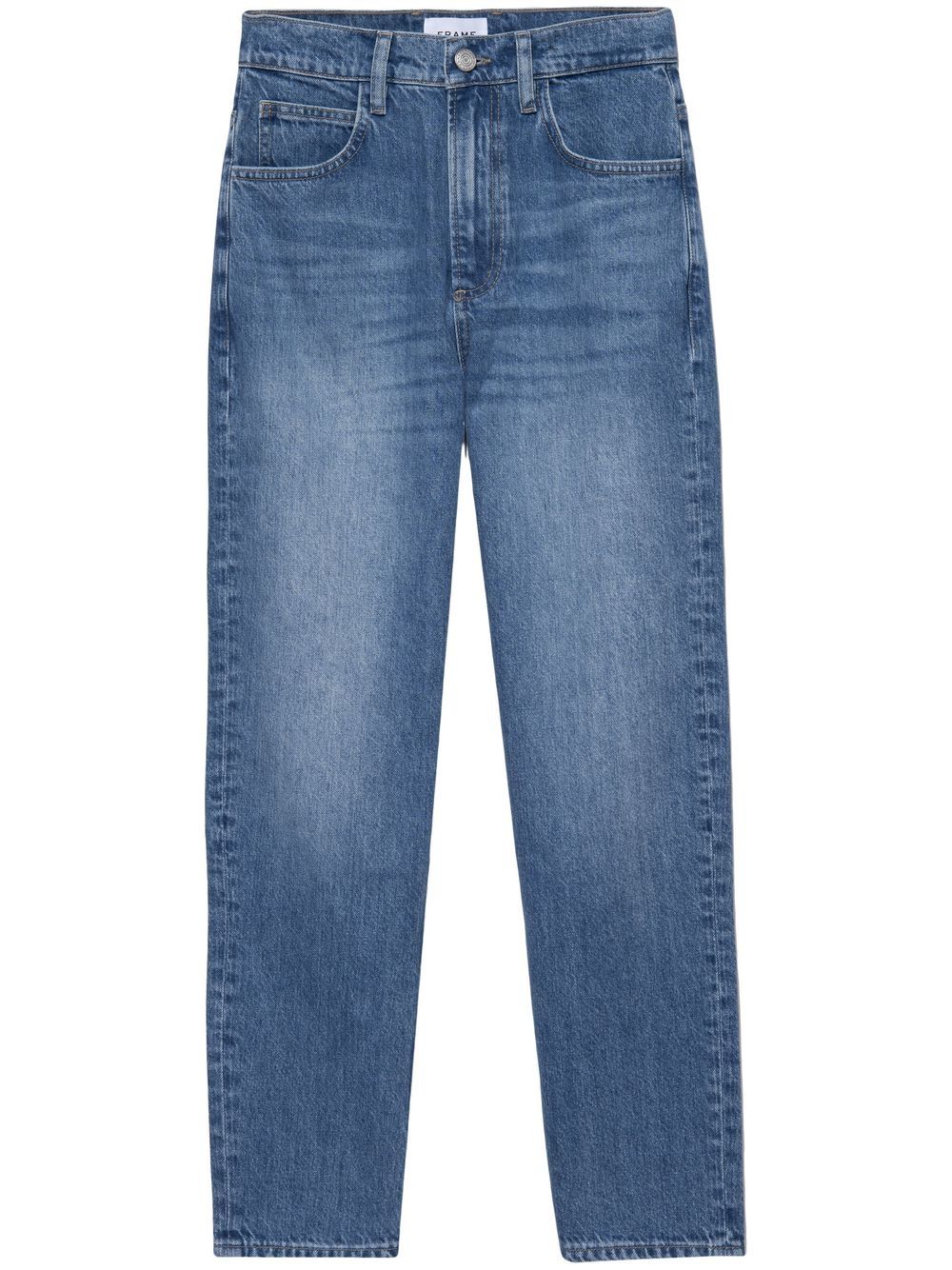 Frame Faded Straight-leg Jeans In 蓝色