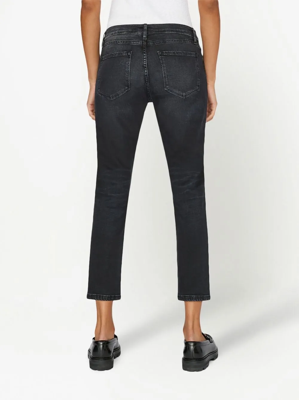 Frame Le Garcon Cropped Jeans In 黑色 ModeSens