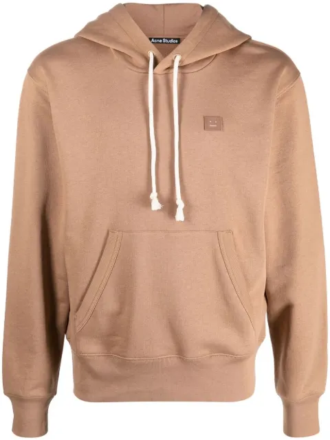 Acne Studios face logo-patch cotton hoodie