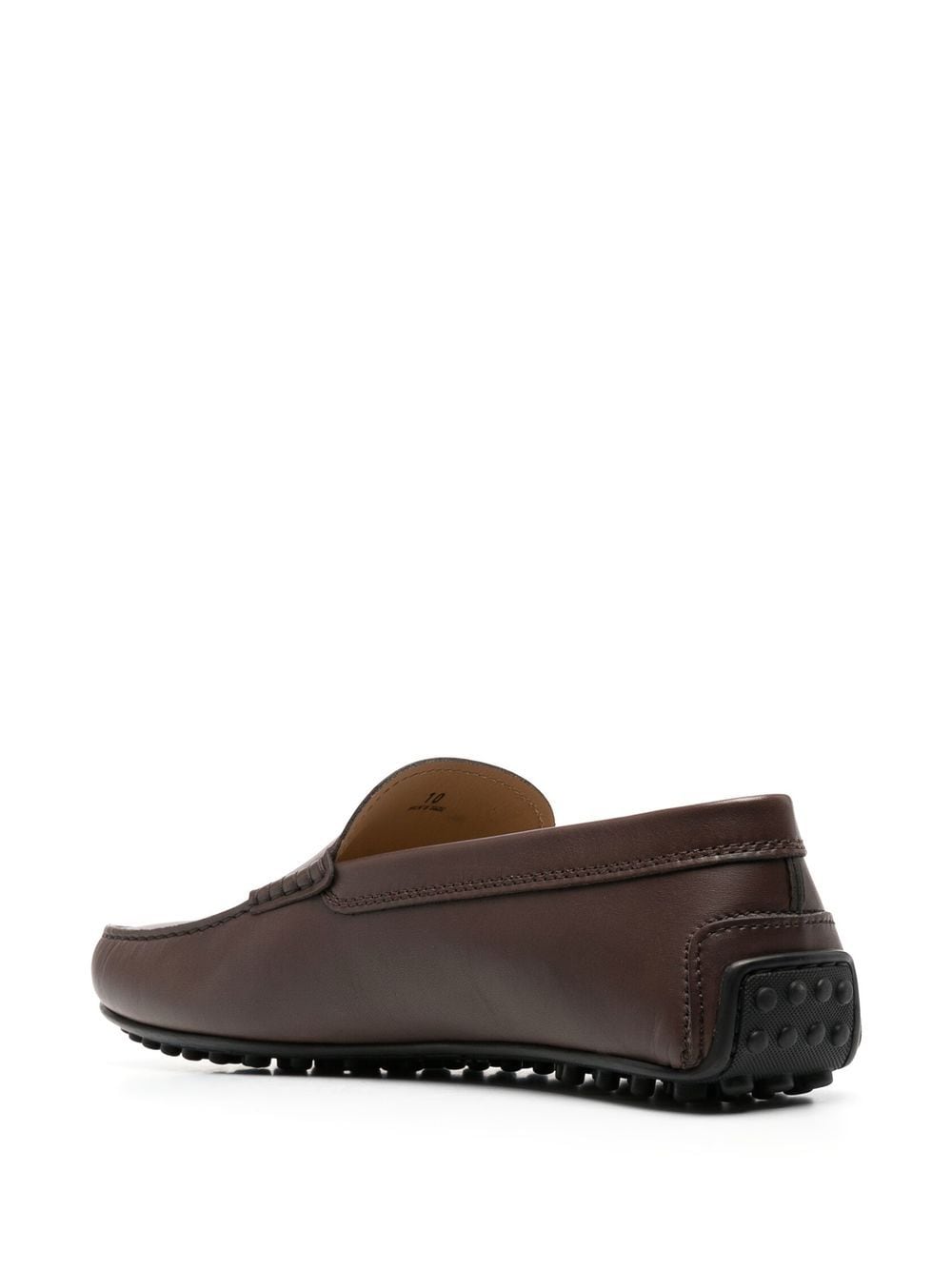 Shop Tod's City Leather Penny Loafers In Braun