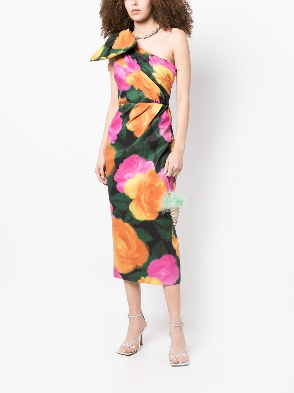 Rachel Gilbert Midi-jurk met bloemenprint - Zwart