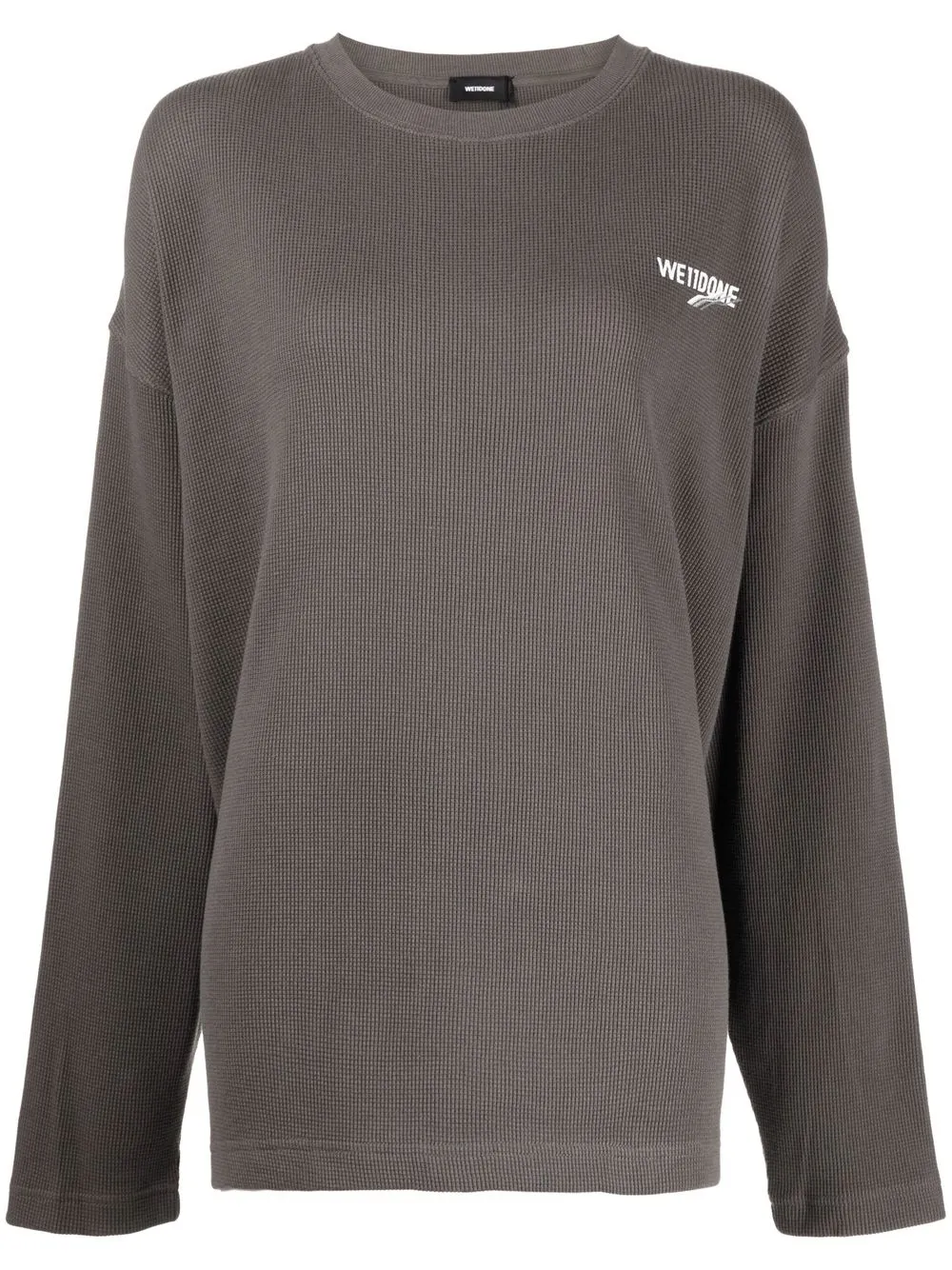 

We11done logo waffle-knit sweatshirt - Grey
