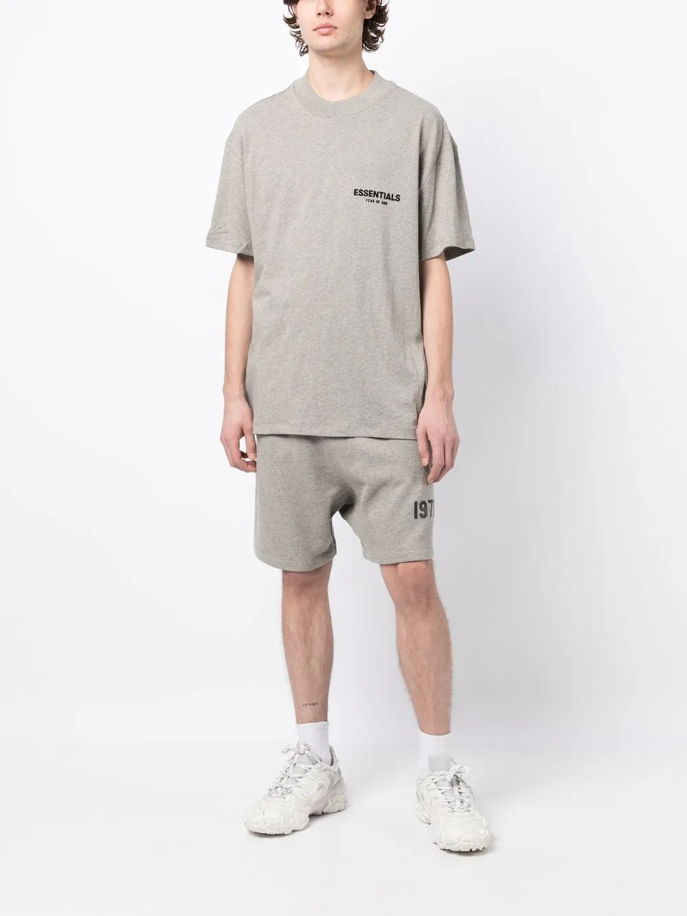 Essentials Logo-print Cotton T-shirt In Grey