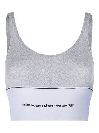 Alexander Wang logo-waistband scoop-neck Bra - Farfetch