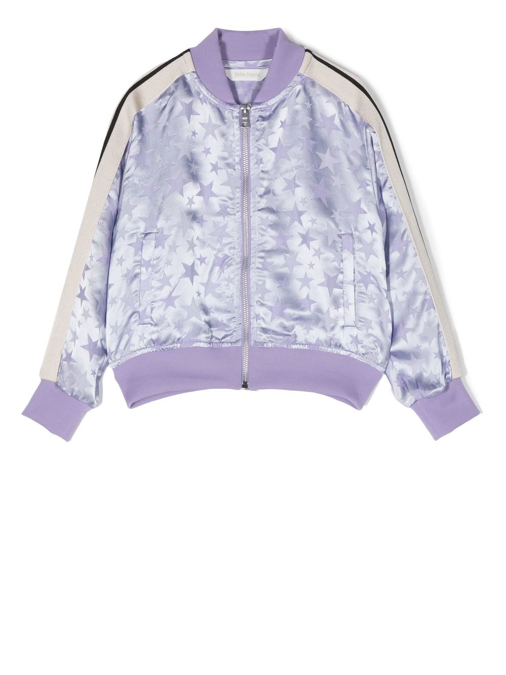 Palm Angels Kids' Star-jacquard Track Jacket In Purple