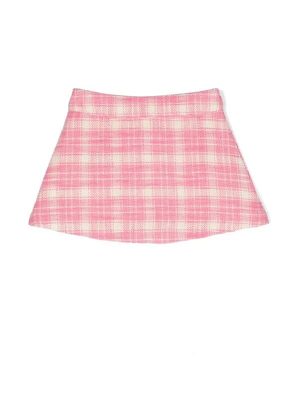 Palm Angels Kids plaid check Mini Skirt Farfetch