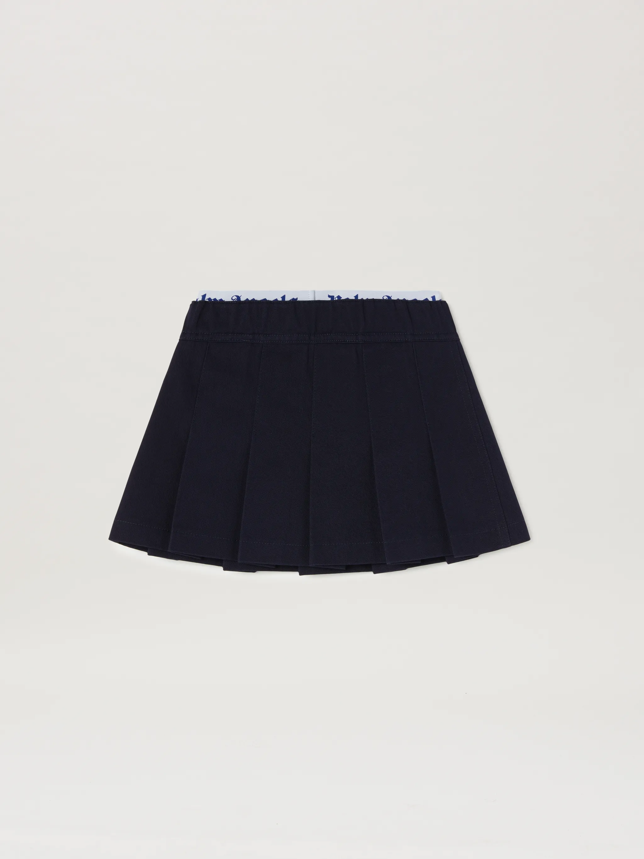 Waistband Logo Pleated Skirt