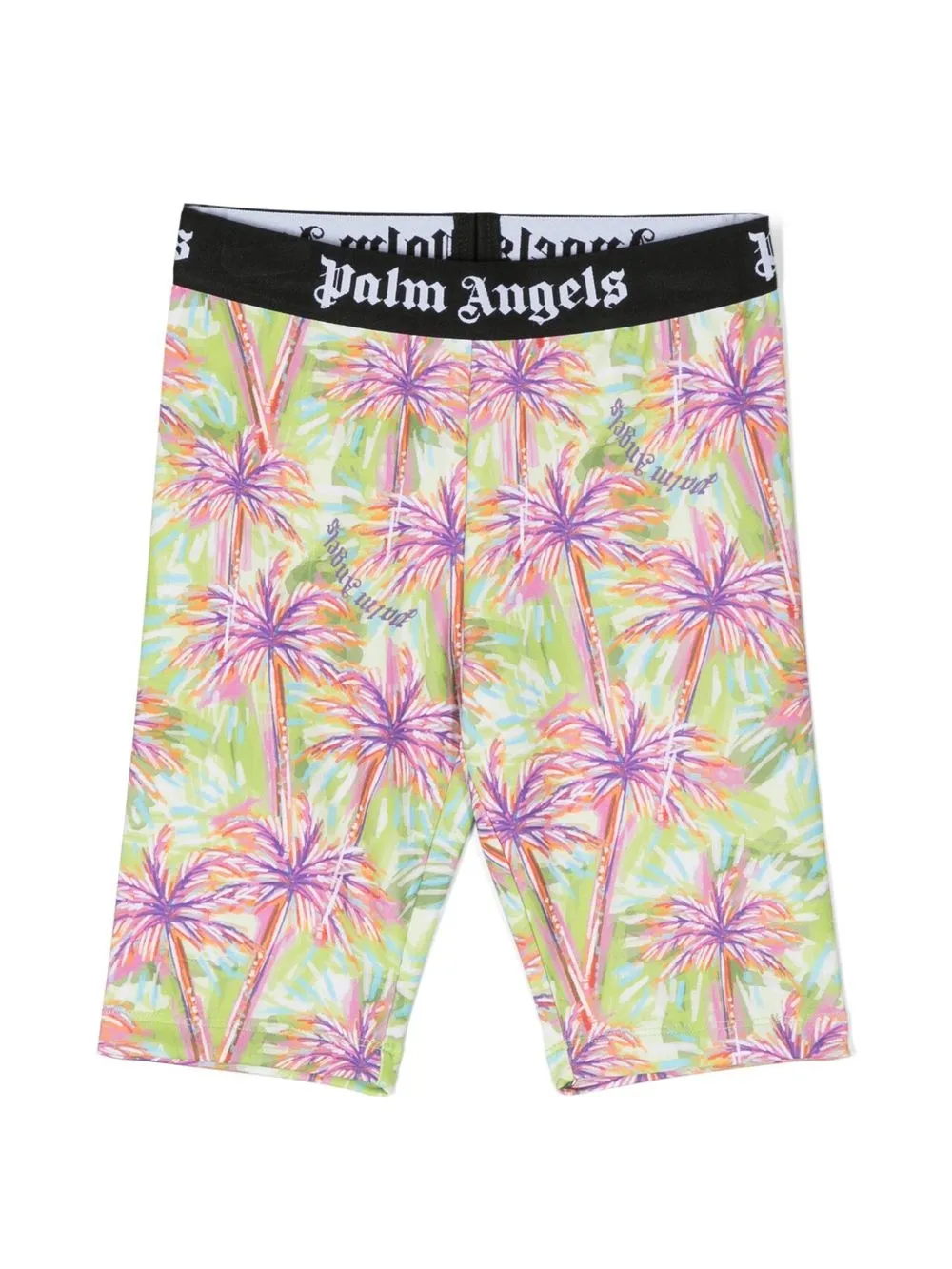 Palm Angels Kids' Palm-tree Cycling Shorts In Multicoloured