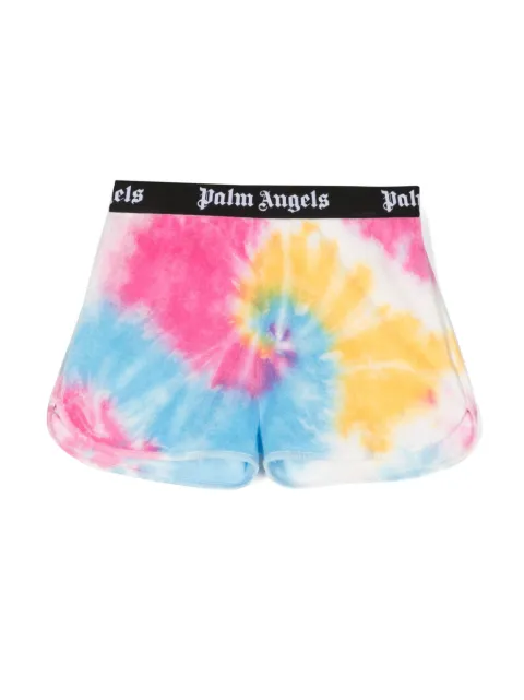 Palm Angels Kids tie-dye track shorts