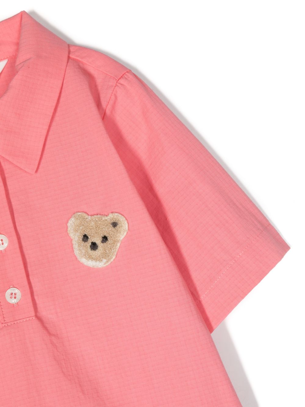 Shop Palm Angels Mini-bear-patch Polo Dress In Pink