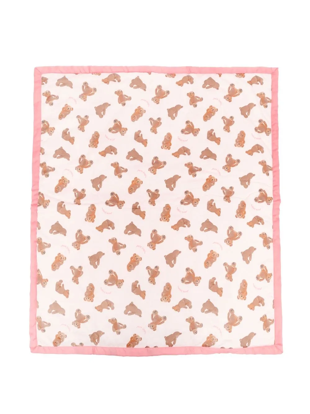 

Palm Angels Kids teddy bear-print cotton blanket - Pink