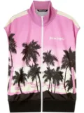 Palm Angels sunset-print striped track gilet - Purple