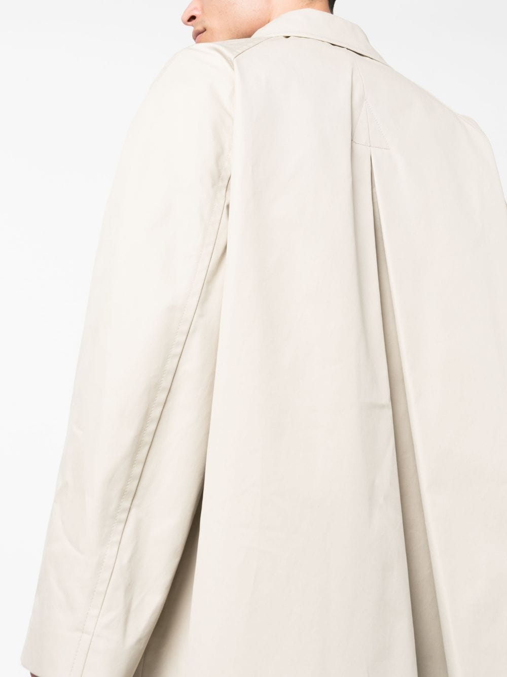Shop Palm Angels Logo Cotton Trench Coat In Nude