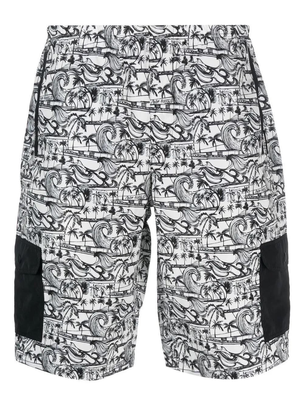 

Palm Angels waves-print track short - White