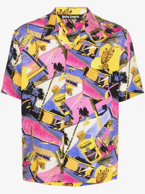 Palm Angels graphic-print bowling shirt 