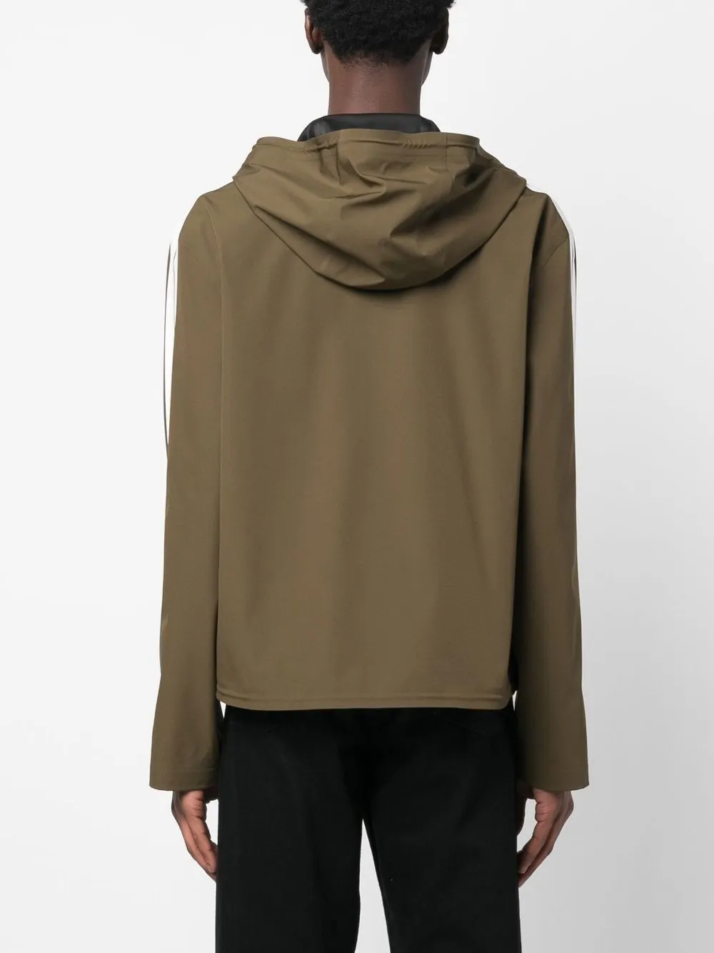 side-stripe hooded jacket