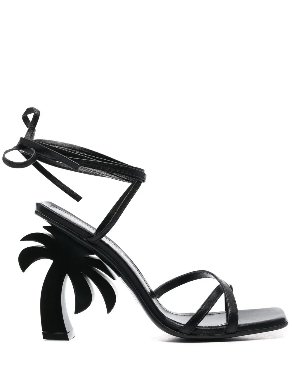 Palm Angels Palm Beach Lace-up Sandals In Black