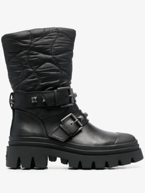 Ash buckle-detail faux leather boots