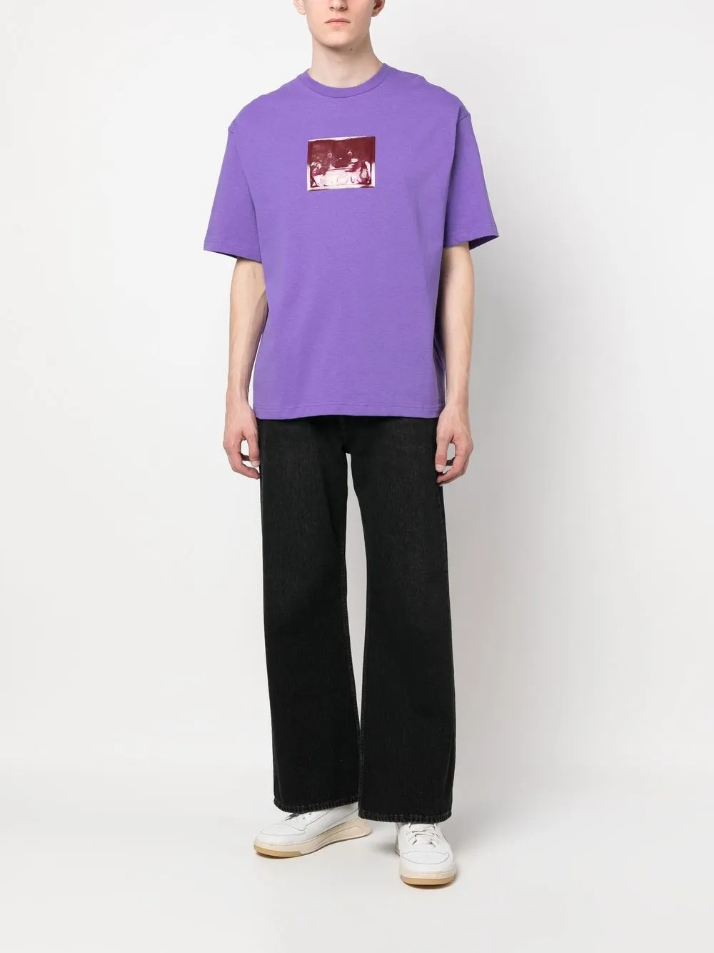 Acne Studios T-shirt met logopatch - Paars