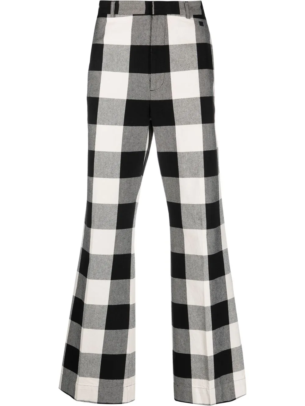 Acne Studios Gingham-check Wide-leg Trousers In Black/white | ModeSens