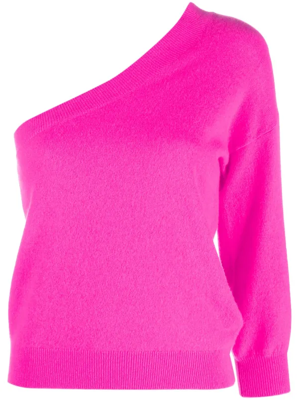 One shoulder cashmere sweater outlet