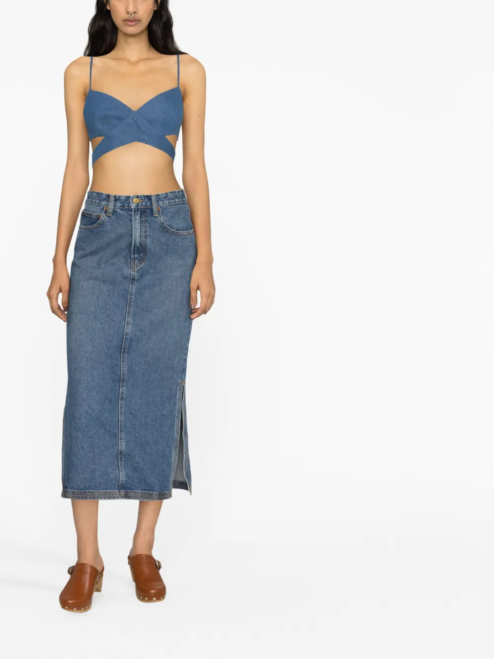 B SIDES Denim rok - Blauw
