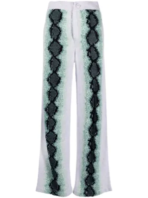 Barrie Pantalon En Maille Effet Peau De Python Farfetch