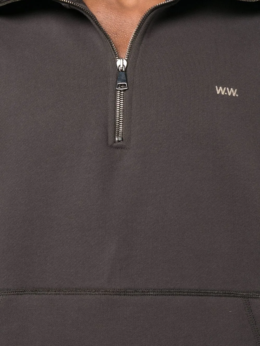 Wood Wood Long-sleeve Cotton Sweatshirt In Grau