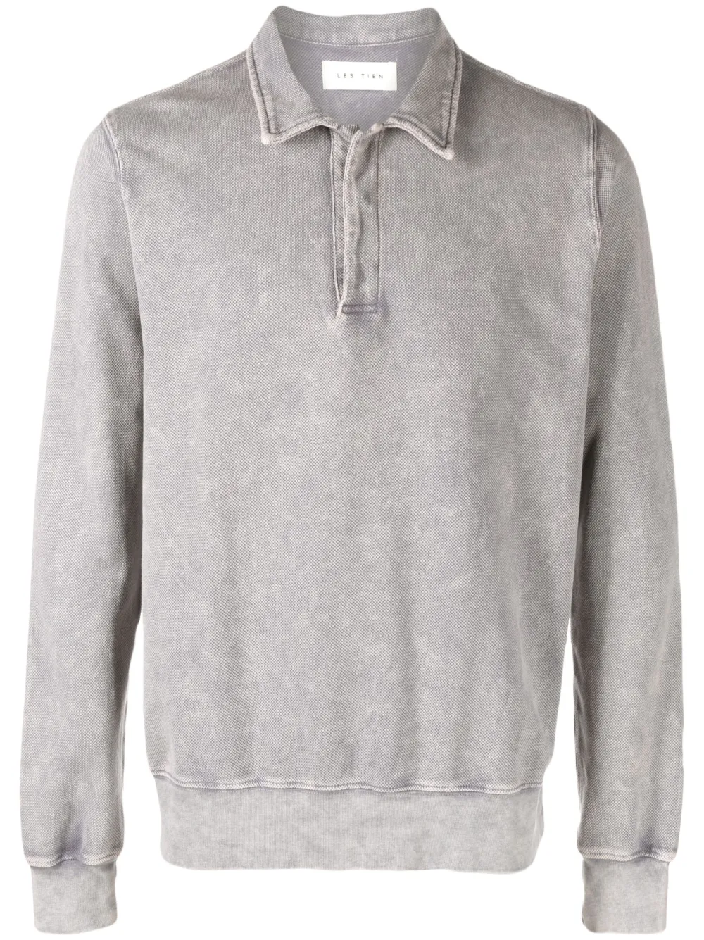 Les Tien faded long-sleeved polo shirt