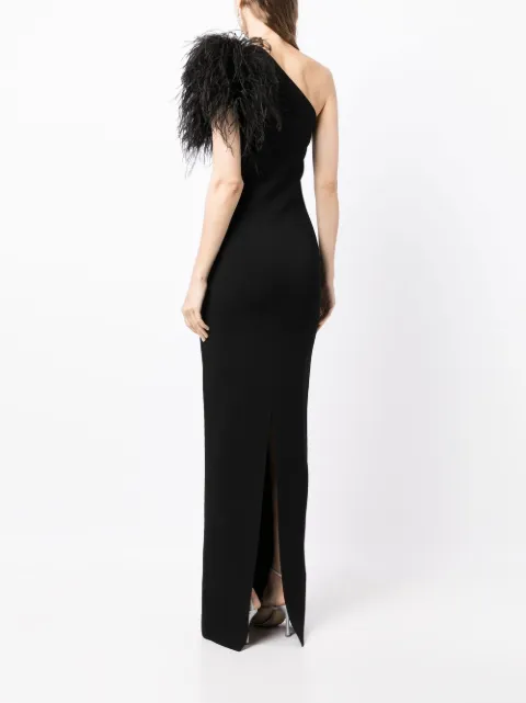 Rachel Gilbert Elcie one-shoulder gown 23FRG61435BLK - 3
