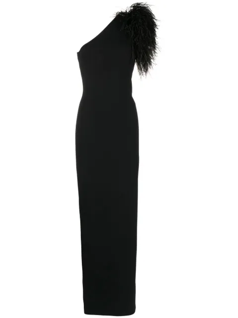 Rachel Gilbert Elcie one-shoulder gown 23FRG61435BLK - 0