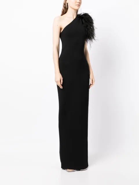 Rachel Gilbert Elcie one-shoulder gown 23FRG61435BLK - 2