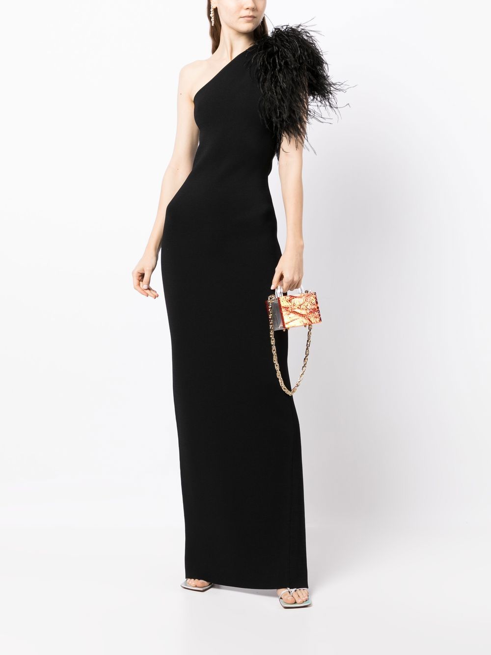 Shop Rachel Gilbert Elcie One-shoulder Gown In Black