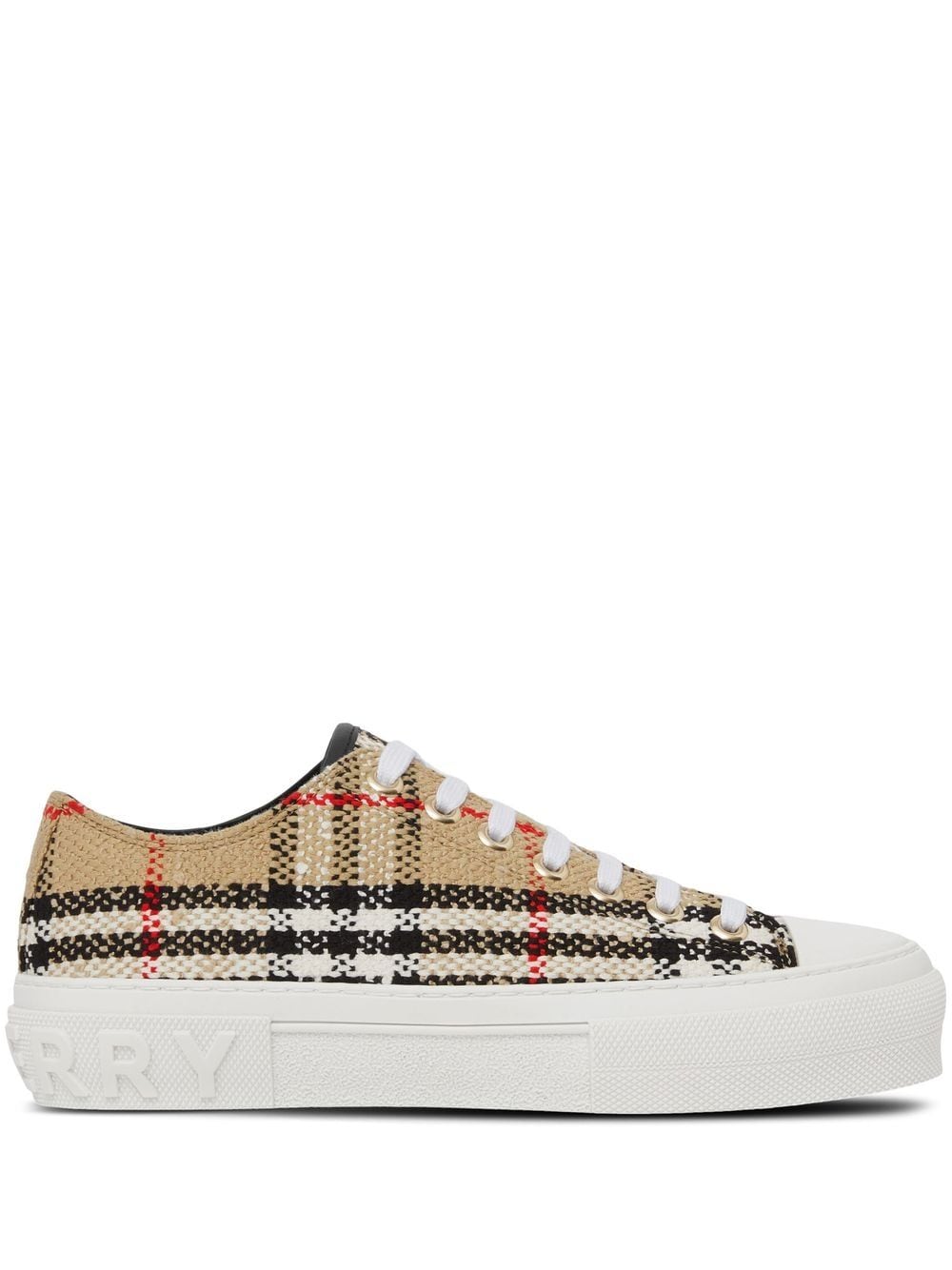 Burberry Vintage Check Bouclé Low-top Sneakers In Brown