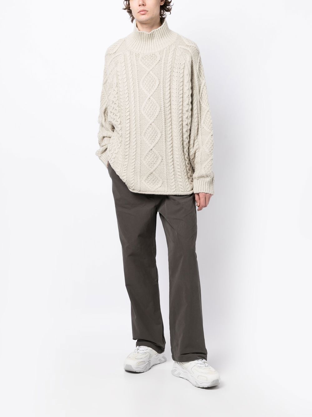 FEAR OF GOD ESSENTIALS cable-knit funnel-neck Jumper - Farfetch