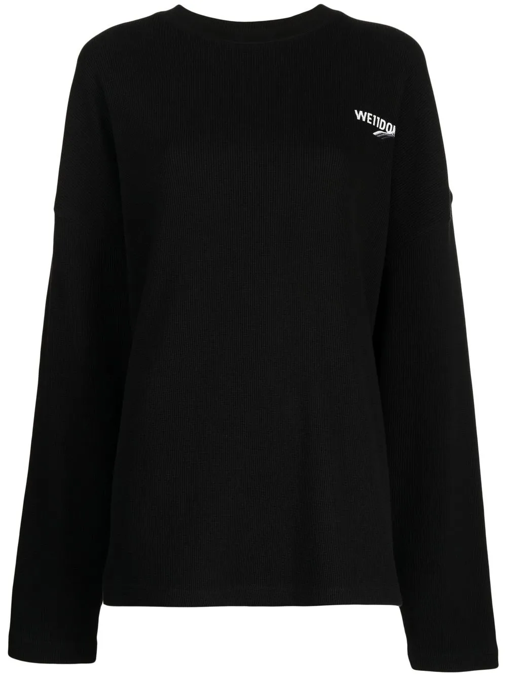 

We11done logo-print waffle-knit T-shirt - Black
