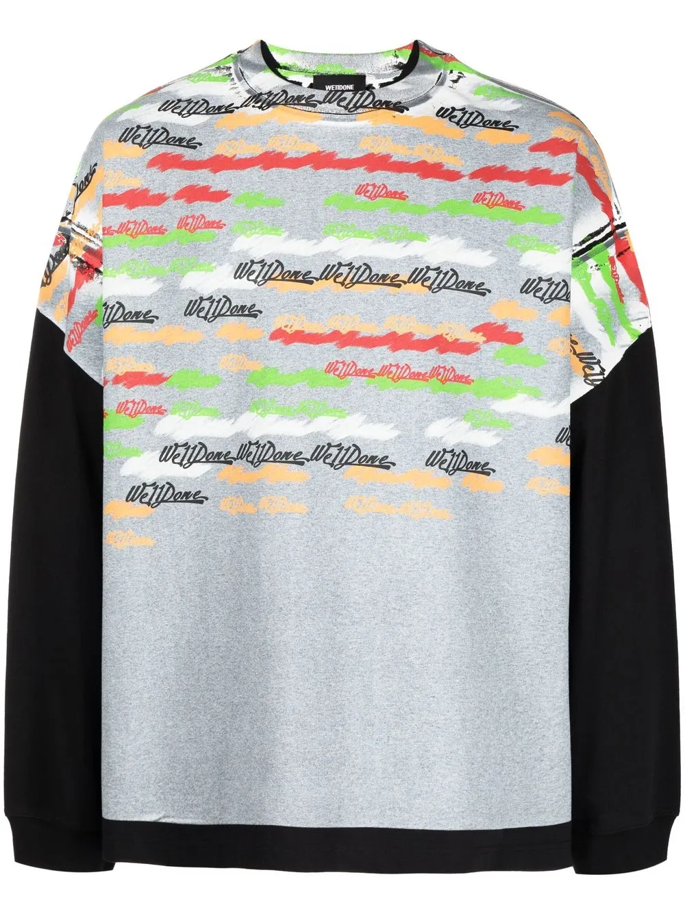 

We11done logo-print long-sleeve T-shirt - Grey