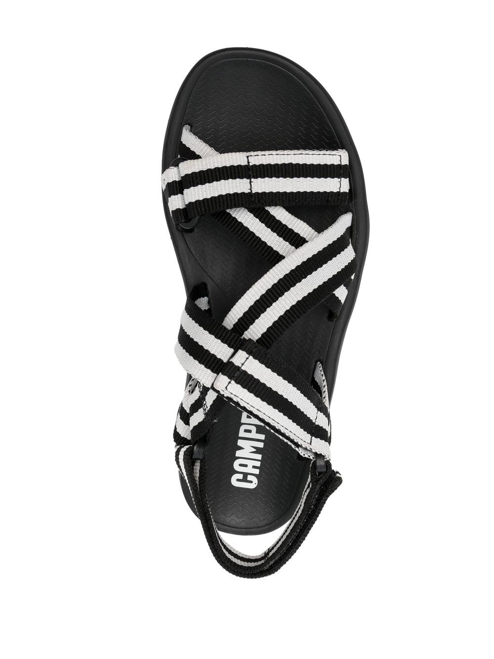 Shop Camper Match Stripe-print Sandals In Black