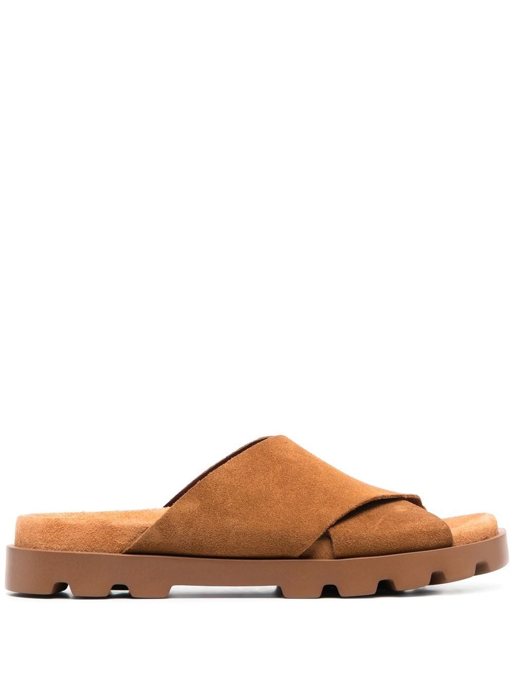 Camper Brutus Cross-strap Slide Sandals In Brown